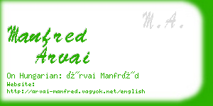 manfred arvai business card